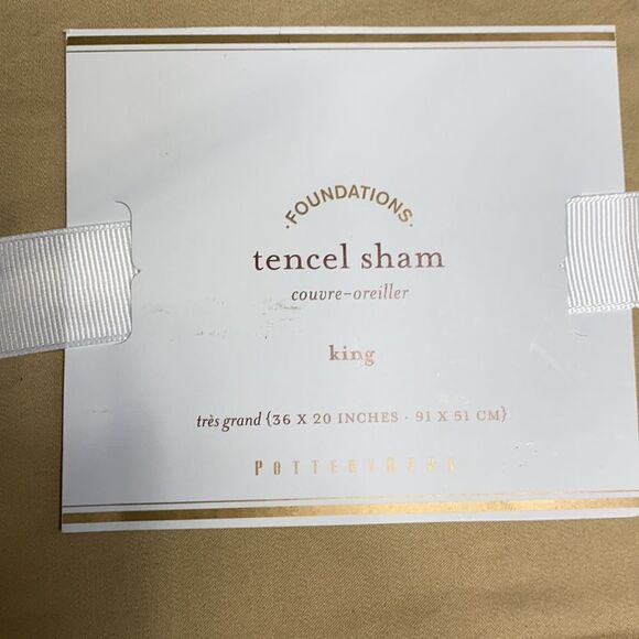 Pottery Barn Foundations Tercel & Linen King Sham 36x20 Camel NWT - Picture 4 of 6